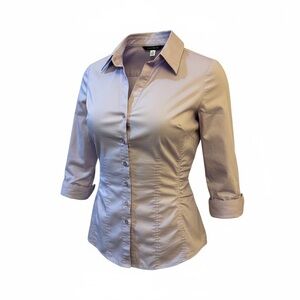 New York & Company Lavender Button-Down Shirt